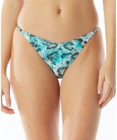 Violet Snake-Print Adjustable Cheeky Bikini Bottoms Animal Print $20.99 Swimsuits