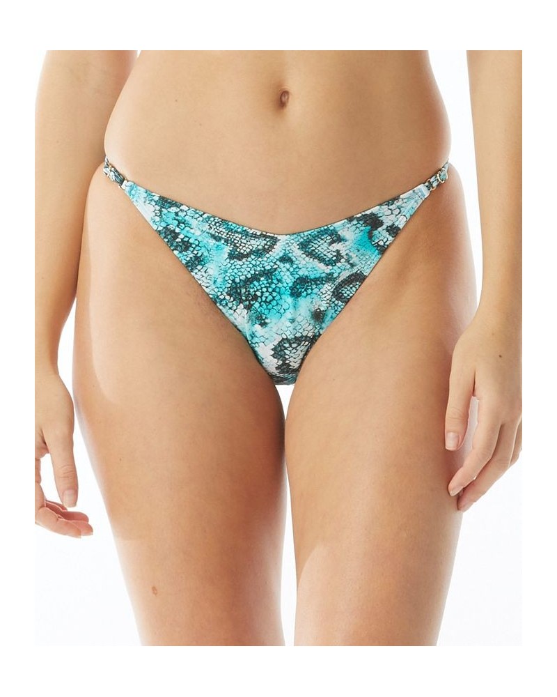 Violet Snake-Print Adjustable Cheeky Bikini Bottoms Animal Print $20.99 Swimsuits