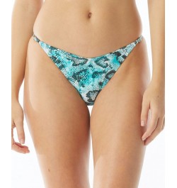 Violet Snake-Print Adjustable Cheeky Bikini Bottoms Animal Print $20.99 Swimsuits