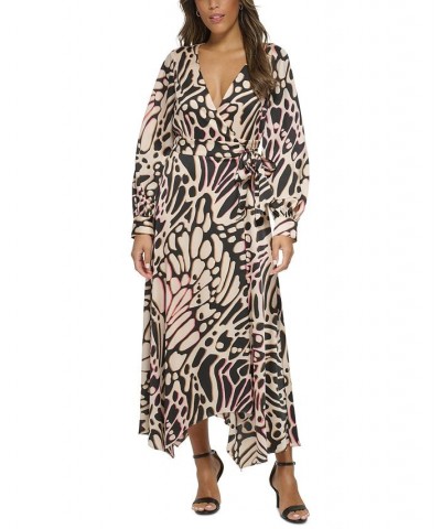 New York Women's Butterfly Print Wrap Dress Butterfly $144.00 Dresses