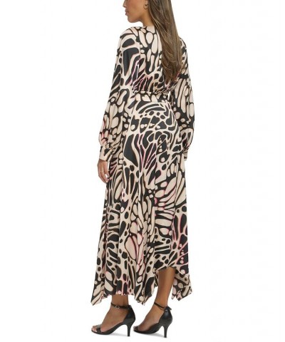 New York Women's Butterfly Print Wrap Dress Butterfly $144.00 Dresses