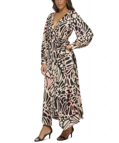 New York Women's Butterfly Print Wrap Dress Butterfly $144.00 Dresses