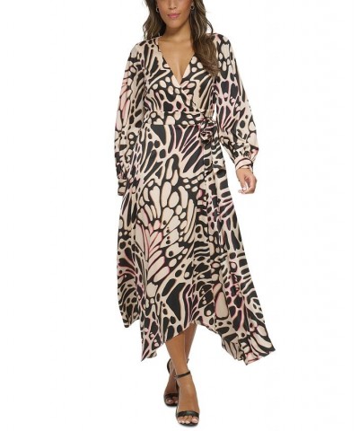 New York Women's Butterfly Print Wrap Dress Butterfly $144.00 Dresses