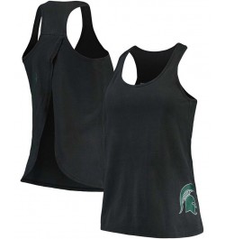 Women's Black Michigan State Spartans Vintage-Like Charm Open Back Tank Top Black $18.45 Tops