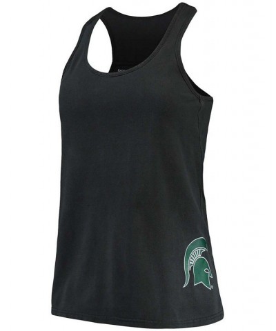 Women's Black Michigan State Spartans Vintage-Like Charm Open Back Tank Top Black $18.45 Tops