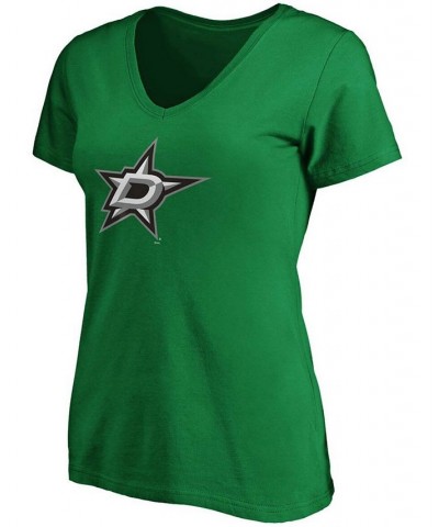 Women's Kelly Green Dallas Stars Primary Logo V-Neck T-shirt Kelly Green $20.13 Tops