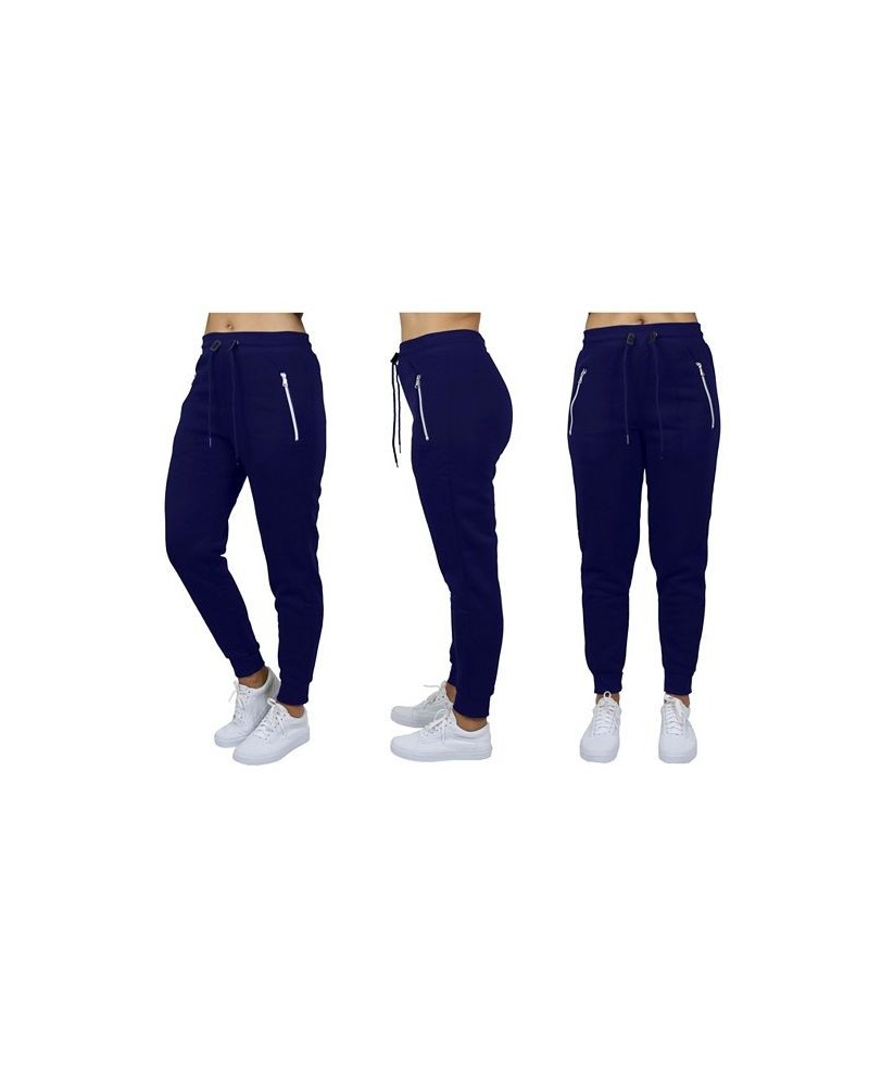 Women's Loose Fit Jogger Pants With Zipper Pockets Navy $18.70 Pants