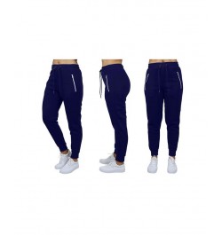 Women's Loose Fit Jogger Pants With Zipper Pockets Navy $18.70 Pants