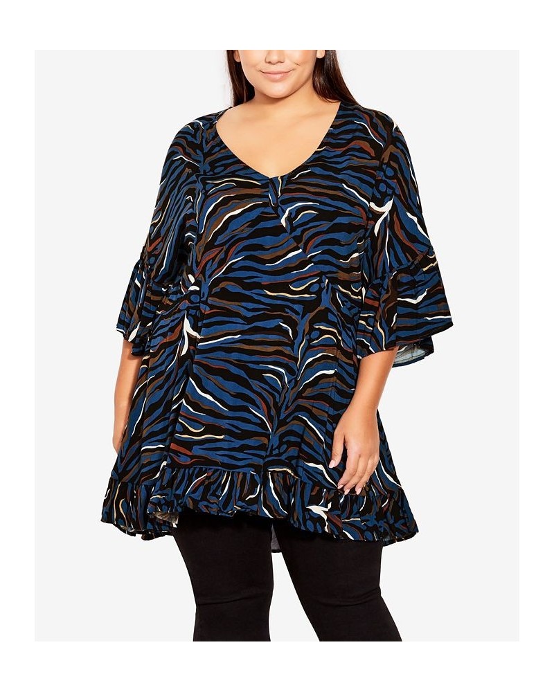 Plus Size Harper Tunic Top Ink Zebra $27.06 Tops