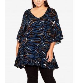 Plus Size Harper Tunic Top Ink Zebra $27.06 Tops