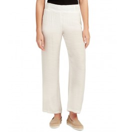 Juniors' Mid Rise Pull-On Wide-Leg Pants Off White $20.58 Pants