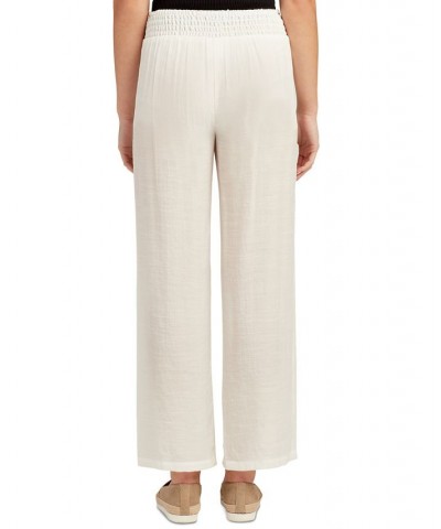 Juniors' Mid Rise Pull-On Wide-Leg Pants Off White $20.58 Pants