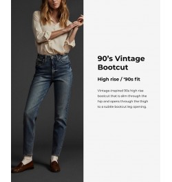 Women's Vintage-Inspired High-Rise Bootcut Jeans Indigo $32.94 Jeans