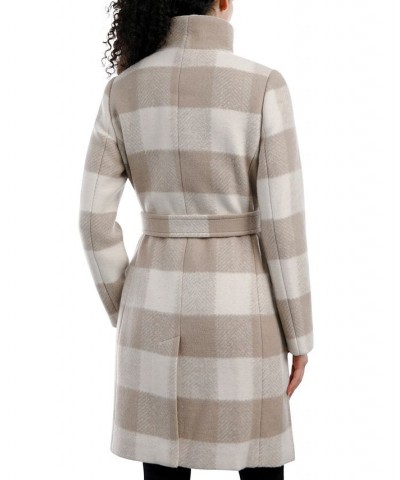 Women's Asymmetric Belted Wrap Coat Brown $96.00 Coats