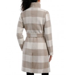 Women's Asymmetric Belted Wrap Coat Brown $96.00 Coats