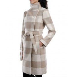 Women's Asymmetric Belted Wrap Coat Brown $96.00 Coats