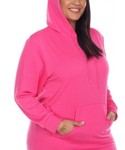 Women's Plus Size Hoodie Sweatshirt Dress Red $36.04 Dresses