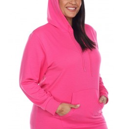 Women's Plus Size Hoodie Sweatshirt Dress Red $36.04 Dresses