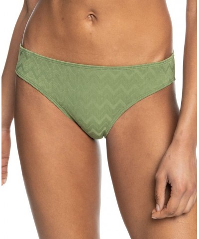 Juniors' Current Coolness Textured Hipster Bikini Bottoms Loden Green $26.40 Swimsuits