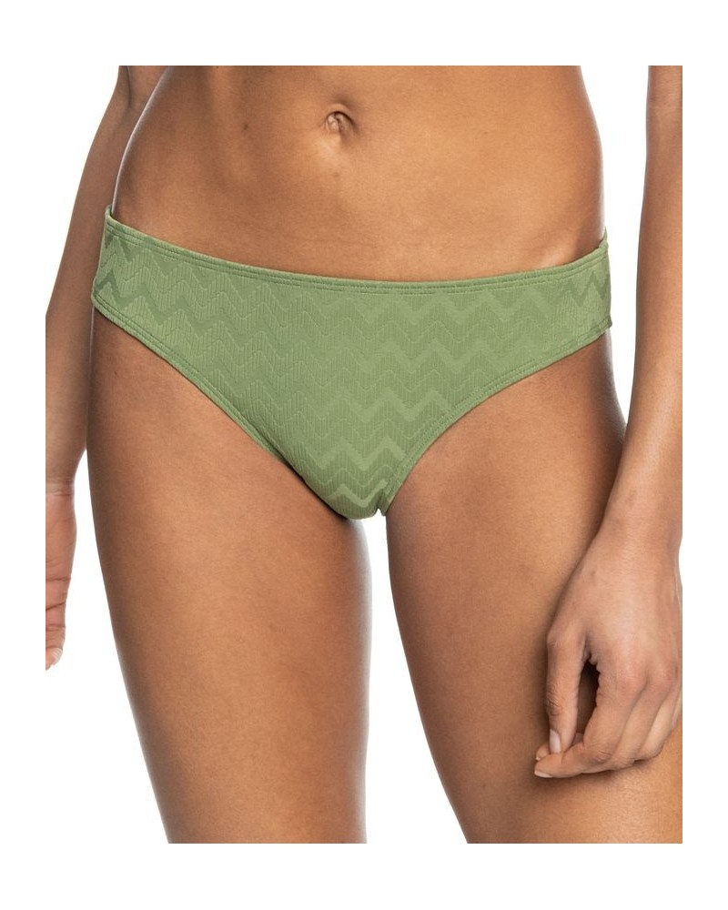 Juniors' Current Coolness Textured Hipster Bikini Bottoms Loden Green $26.40 Swimsuits