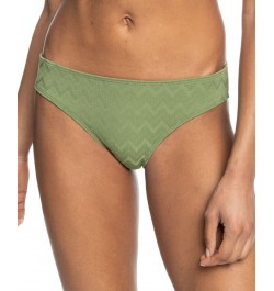 Juniors' Current Coolness Textured Hipster Bikini Bottoms Loden Green $26.40 Swimsuits