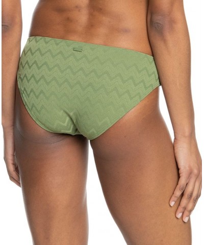 Juniors' Current Coolness Textured Hipster Bikini Bottoms Loden Green $26.40 Swimsuits