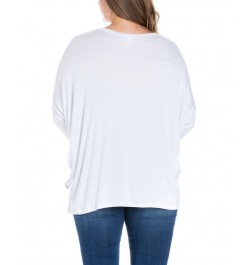 Women's Plus Size Oversized Long Sleeves Dolman Top Green $37.09 Tops