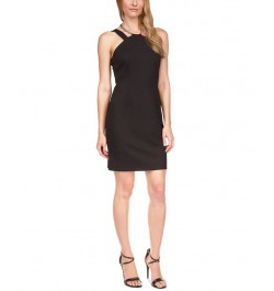 Women's Chain Necklace Mini Dress Regular & Petite Black $37.60 Dresses