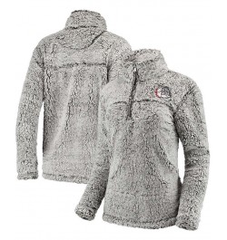 Women's Gray Gonzaga Bulldogs Sherpa Super Soft Quarter Zip Pullover Jacket Gray $30.00 Jackets