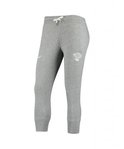 Women's Heathered Gray New Orleans Pelicans Gym Vintage-Like Capri Pants Heathered Gray $34.00 Pants