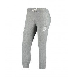 Women's Heathered Gray New Orleans Pelicans Gym Vintage-Like Capri Pants Heathered Gray $34.00 Pants