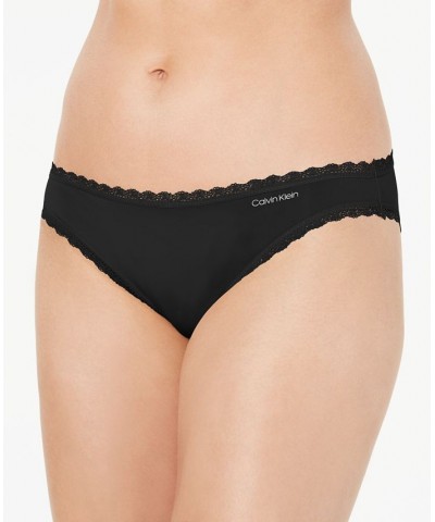 Women's Lace-Trim Bikini Underwear QD3706 Black $15.00 Panty