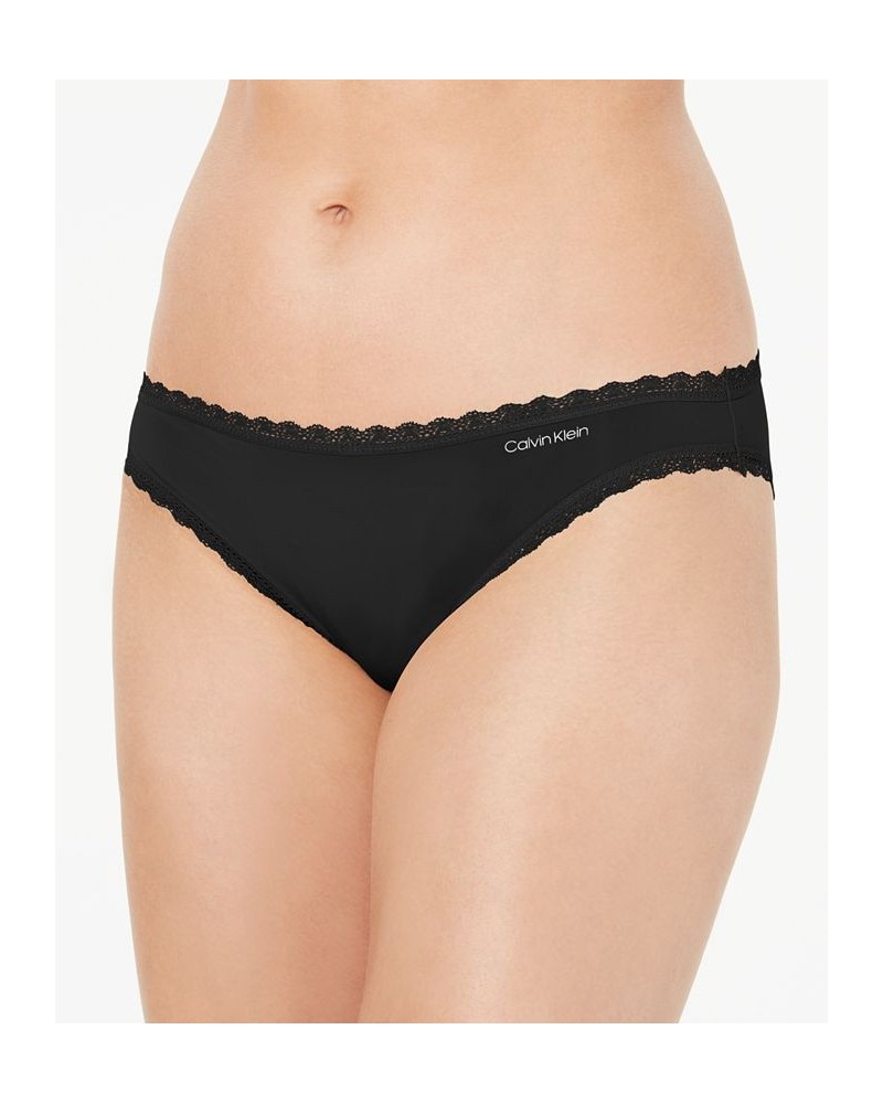 Women's Lace-Trim Bikini Underwear QD3706 Black $15.00 Panty