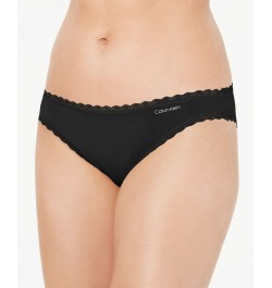 Women's Lace-Trim Bikini Underwear QD3706 Black $15.00 Panty