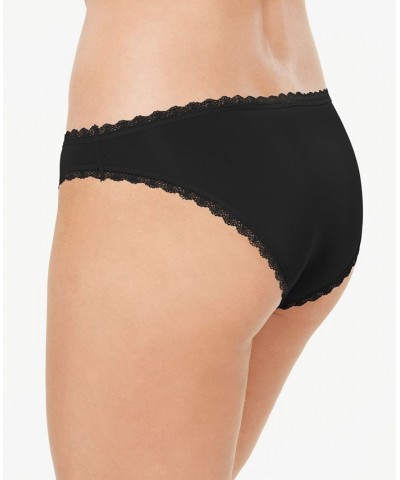 Women's Lace-Trim Bikini Underwear QD3706 Black $15.00 Panty