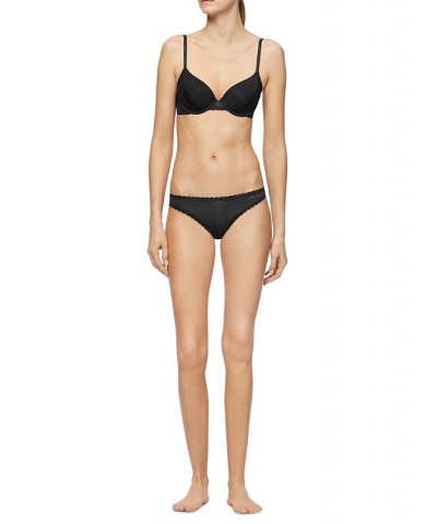 Women's Lace-Trim Bikini Underwear QD3706 Black $15.00 Panty