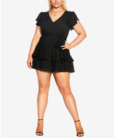 Trendy Plus Size First Date Romper Shorts Black $48.00 Shorts