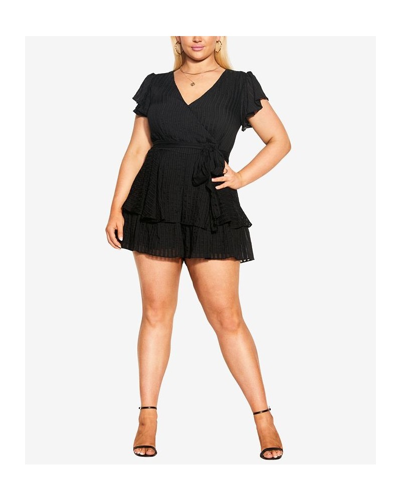 Trendy Plus Size First Date Romper Shorts Black $48.00 Shorts