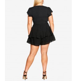 Trendy Plus Size First Date Romper Shorts Black $48.00 Shorts