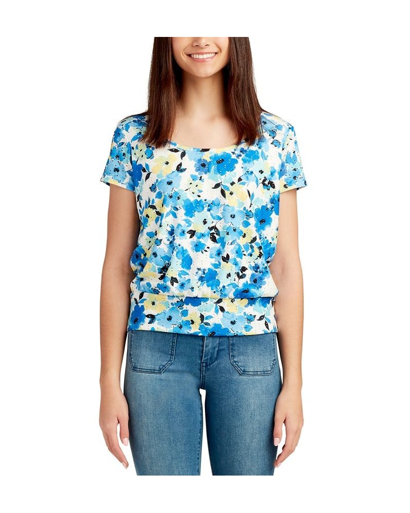 Juniors' Open-Back Floral-Print Top Pat C $27.44 Tops