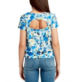 Juniors' Open-Back Floral-Print Top Pat C $27.44 Tops