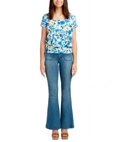 Juniors' Open-Back Floral-Print Top Pat C $27.44 Tops