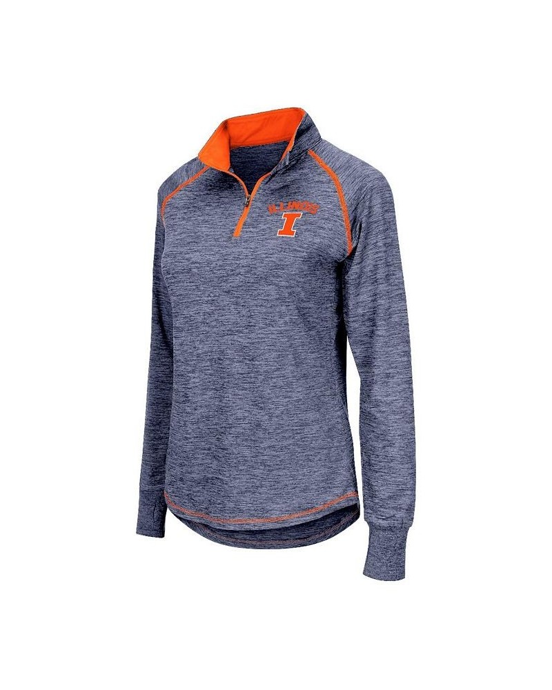 Women's Navy Illinois Fighting Illini Bikram Quarter-Zip Long Sleeve Jacket Blue $28.04 Jackets