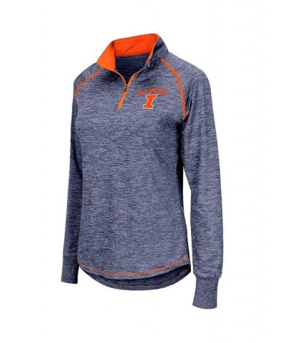 Women's Navy Illinois Fighting Illini Bikram Quarter-Zip Long Sleeve Jacket Blue $28.04 Jackets