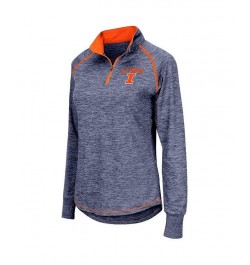 Women's Navy Illinois Fighting Illini Bikram Quarter-Zip Long Sleeve Jacket Blue $28.04 Jackets