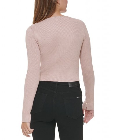 Women's Cropped Rib-Knit Sweater Enchant Gold $24.68 Sweaters