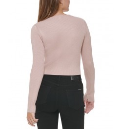 Women's Cropped Rib-Knit Sweater Enchant Gold $24.68 Sweaters