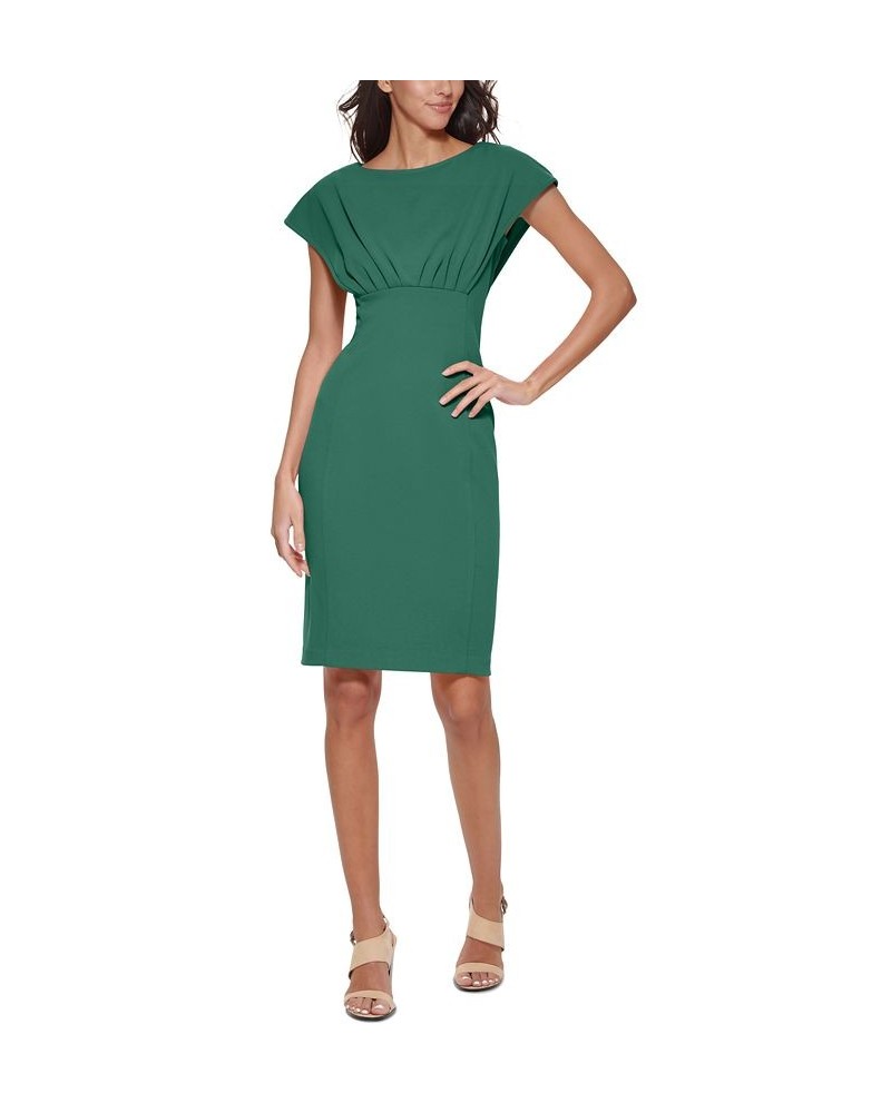 Petite Scuba-Crepe Boat-Neck Sheath Dress Meadow $40.99 Dresses