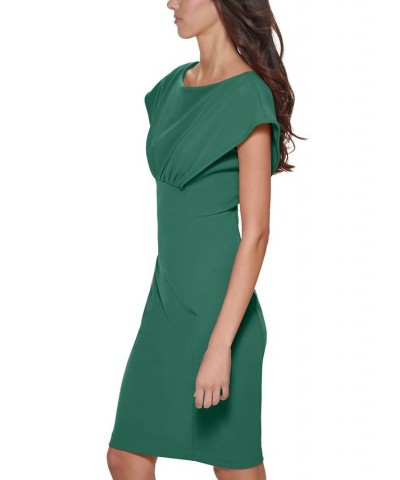 Petite Scuba-Crepe Boat-Neck Sheath Dress Meadow $40.99 Dresses