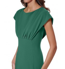 Petite Scuba-Crepe Boat-Neck Sheath Dress Meadow $40.99 Dresses